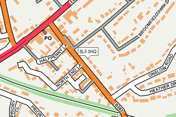 SL5 0HQ map - OS OpenMap – Local (Ordnance Survey) SL5 0HQ map - OS OpenMap – Local (Ordnance Survey)