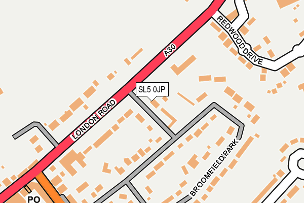 SL5 0JP map - OS OpenMap – Local (Ordnance Survey) SL5 0JP map - OS OpenMap – Local (Ordnance Survey)