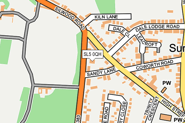 SL5 0QH map - OS OpenMap – Local (Ordnance Survey) SL5 0QH map - OS OpenMap – Local (Ordnance Survey)