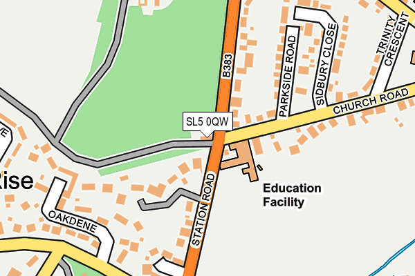 SL5 0QW map - OS OpenMap – Local (Ordnance Survey) SL5 0QW map - OS OpenMap – Local (Ordnance Survey)