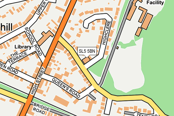 SL5 5BN map - OS OpenMap – Local (Ordnance Survey) SL5 5BN map - OS OpenMap – Local (Ordnance Survey)