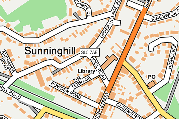 SL5 7AE map - OS OpenMap – Local (Ordnance Survey) SL5 7AE map - OS OpenMap – Local (Ordnance Survey)