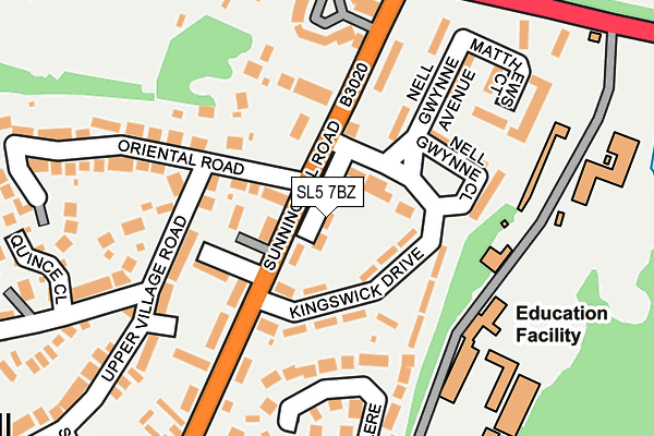 SL5 7BZ map - OS OpenMap – Local (Ordnance Survey) SL5 7BZ map - OS OpenMap – Local (Ordnance Survey)