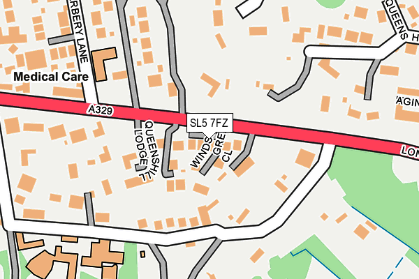 SL5 7FZ map - OS OpenMap – Local (Ordnance Survey) SL5 7FZ map - OS OpenMap – Local (Ordnance Survey)