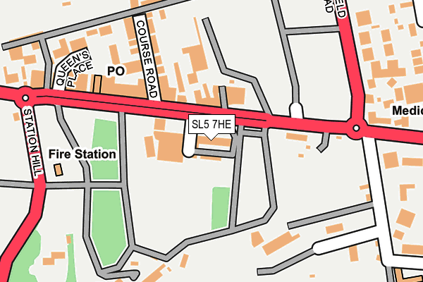 SL5 7HE map - OS OpenMap – Local (Ordnance Survey) SL5 7HE map - OS OpenMap – Local (Ordnance Survey)