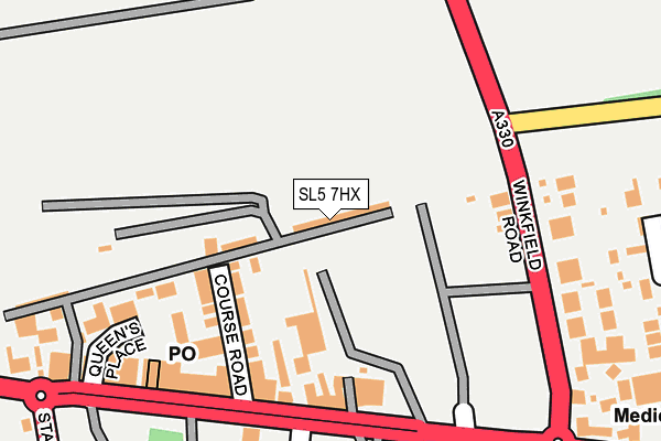 SL5 7HX map - OS OpenMap – Local (Ordnance Survey) SL5 7HX map - OS OpenMap – Local (Ordnance Survey)