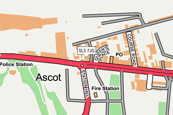 SL5 7JG map - OS OpenMap – Local (Ordnance Survey) SL5 7JG map - OS OpenMap – Local (Ordnance Survey)