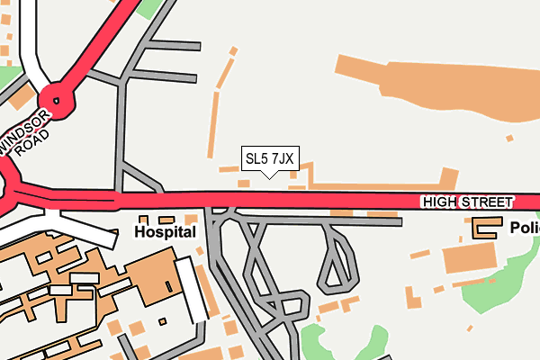 SL5 7JX map - OS OpenMap – Local (Ordnance Survey) SL5 7JX map - OS OpenMap – Local (Ordnance Survey)