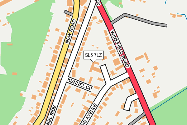 SL5 7LZ map - OS OpenMap – Local (Ordnance Survey) SL5 7LZ map - OS OpenMap – Local (Ordnance Survey)