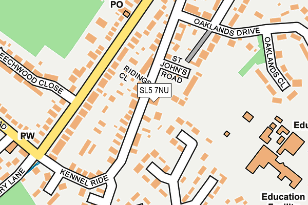 SL5 7NU map - OS OpenMap – Local (Ordnance Survey) SL5 7NU map - OS OpenMap – Local (Ordnance Survey)