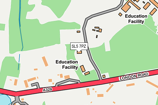 SL5 7PZ map - OS OpenMap – Local (Ordnance Survey) SL5 7PZ map - OS OpenMap – Local (Ordnance Survey)