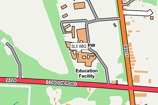 SL5 8BQ map - OS OpenMap – Local (Ordnance Survey) SL5 8BQ map - OS OpenMap – Local (Ordnance Survey)