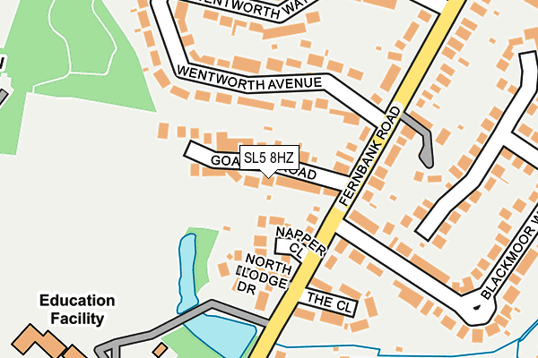 SL5 8HZ map - OS OpenMap – Local (Ordnance Survey)