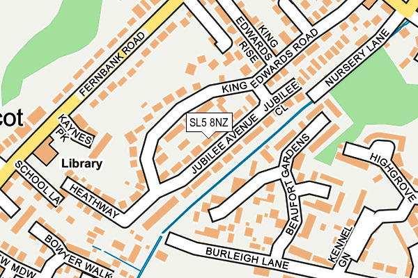 SL5 8NZ map - OS OpenMap – Local (Ordnance Survey) SL5 8NZ map - OS OpenMap – Local (Ordnance Survey)