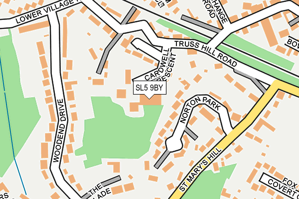 SL5 9BY map - OS OpenMap – Local (Ordnance Survey) SL5 9BY map - OS OpenMap – Local (Ordnance Survey)