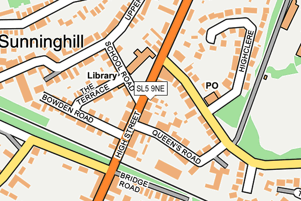 SL5 9NE map - OS OpenMap – Local (Ordnance Survey) SL5 9NE map - OS OpenMap – Local (Ordnance Survey)