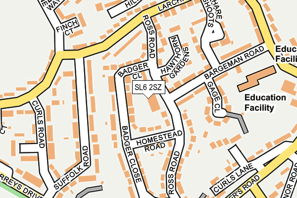 SL6 2SZ map - OS OpenMap – Local (Ordnance Survey) SL6 2SZ map - OS OpenMap – Local (Ordnance Survey)