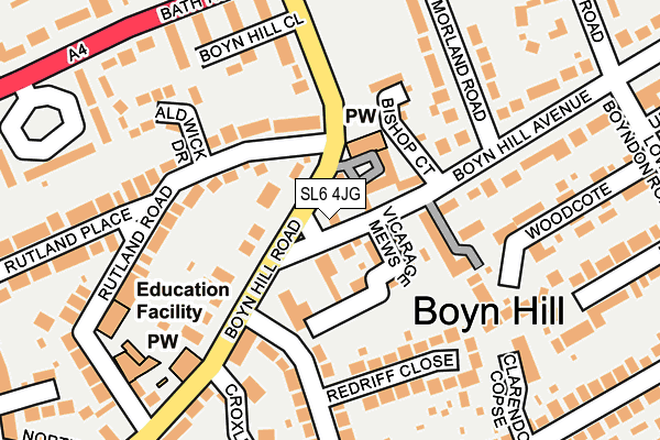SL6 4JG map - OS OpenMap – Local (Ordnance Survey)