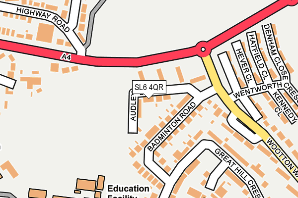 SL6 4QR map - OS OpenMap – Local (Ordnance Survey)