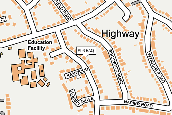 SL6 5AQ map - OS OpenMap – Local (Ordnance Survey)