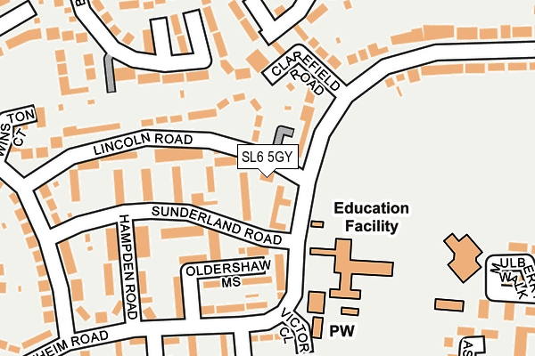 SL6 5GY map - OS OpenMap – Local (Ordnance Survey) SL6 5GY map - OS OpenMap – Local (Ordnance Survey)