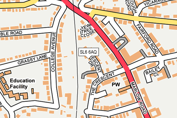 SL6 6AQ map - OS OpenMap – Local (Ordnance Survey) SL6 6AQ map - OS OpenMap – Local (Ordnance Survey)