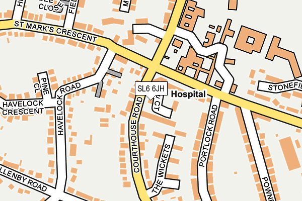 SL6 6JH map - OS OpenMap – Local (Ordnance Survey) SL6 6JH map - OS OpenMap – Local (Ordnance Survey)