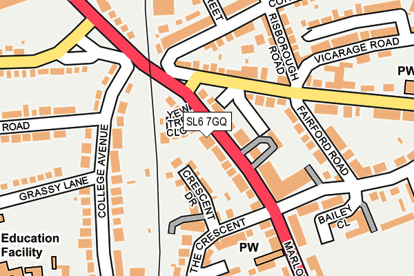 SL6 7GQ map - OS OpenMap – Local (Ordnance Survey) SL6 7GQ map - OS OpenMap – Local (Ordnance Survey)