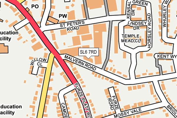SL6 7RD map - OS OpenMap – Local (Ordnance Survey) SL6 7RD map - OS OpenMap – Local (Ordnance Survey)