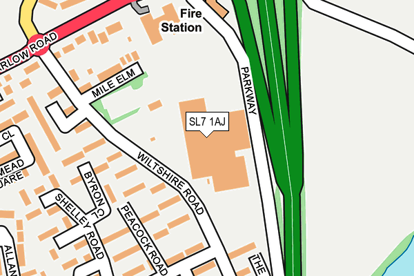 SL7 1AJ map - OS OpenMap – Local (Ordnance Survey) SL7 1AJ map - OS OpenMap – Local (Ordnance Survey)