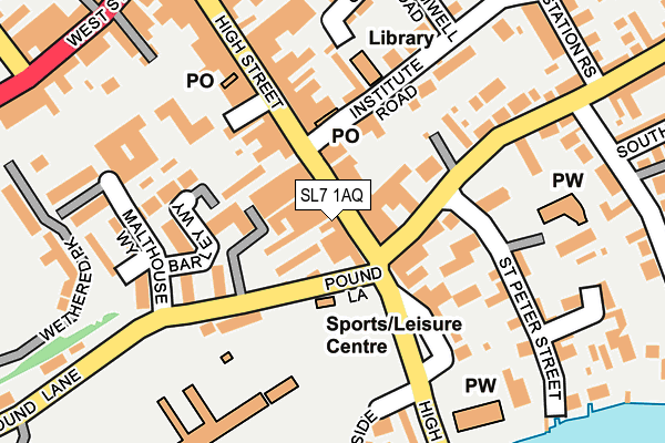 SL7 1AQ map - OS OpenMap – Local (Ordnance Survey) SL7 1AQ map - OS OpenMap – Local (Ordnance Survey)