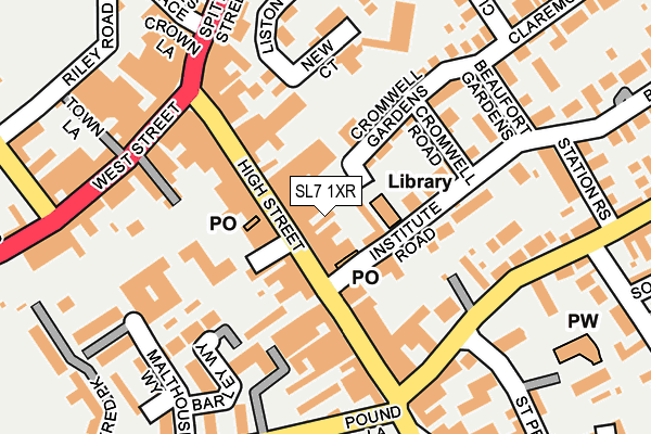 SL7 1XR map - OS OpenMap – Local (Ordnance Survey) SL7 1XR map - OS OpenMap – Local (Ordnance Survey)