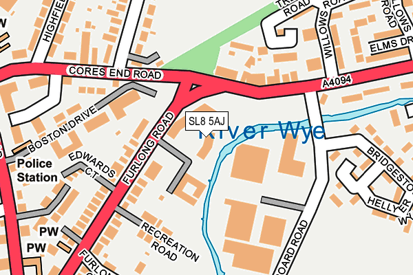 SL8 5AJ map - OS OpenMap – Local (Ordnance Survey) SL8 5AJ map - OS OpenMap – Local (Ordnance Survey)