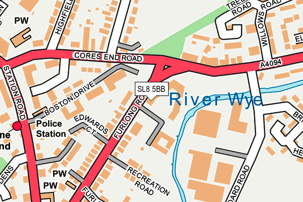 SL8 5BB map - OS OpenMap – Local (Ordnance Survey) SL8 5BB map - OS OpenMap – Local (Ordnance Survey)