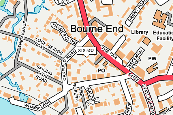 SL8 5GZ map - OS OpenMap – Local (Ordnance Survey) SL8 5GZ map - OS OpenMap – Local (Ordnance Survey)