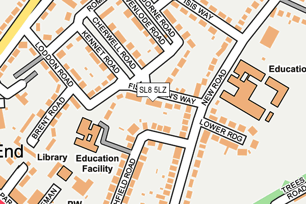SL8 5LZ map - OS OpenMap – Local (Ordnance Survey) SL8 5LZ map - OS OpenMap – Local (Ordnance Survey)