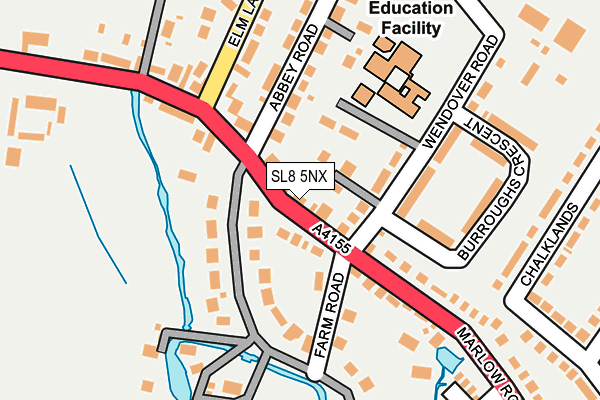SL8 5NX map - OS OpenMap – Local (Ordnance Survey) SL8 5NX map - OS OpenMap – Local (Ordnance Survey)