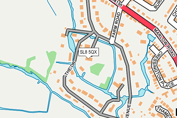 SL8 5QX map - OS OpenMap – Local (Ordnance Survey) SL8 5QX map - OS OpenMap – Local (Ordnance Survey)
