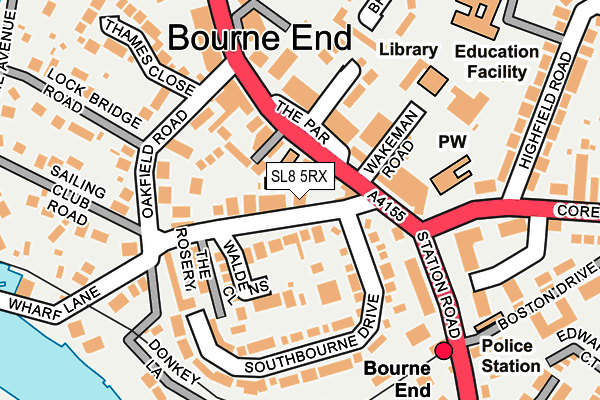 SL8 5RX map - OS OpenMap – Local (Ordnance Survey) SL8 5RX map - OS OpenMap – Local (Ordnance Survey)