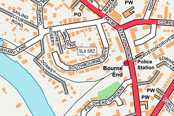 SL8 5RZ map - OS OpenMap – Local (Ordnance Survey)