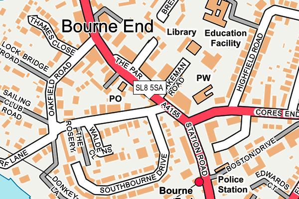 SL8 5SA map - OS OpenMap – Local (Ordnance Survey) SL8 5SA map - OS OpenMap – Local (Ordnance Survey)