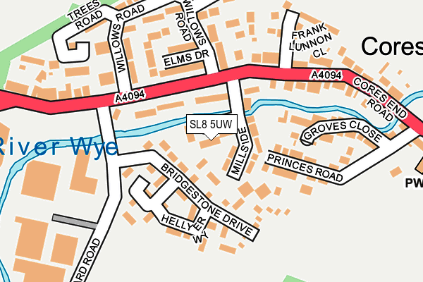 SL8 5UW map - OS OpenMap – Local (Ordnance Survey) SL8 5UW map - OS OpenMap – Local (Ordnance Survey)