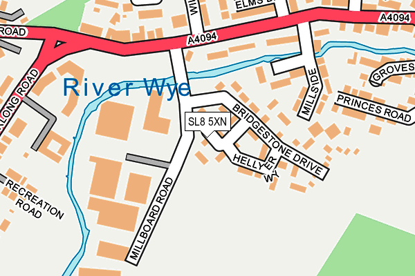 SL8 5XN map - OS OpenMap – Local (Ordnance Survey) SL8 5XN map - OS OpenMap – Local (Ordnance Survey)