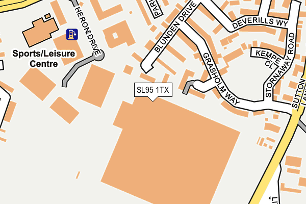 SL95 1TX map - OS OpenMap – Local (Ordnance Survey) SL95 1TX map - OS OpenMap – Local (Ordnance Survey)