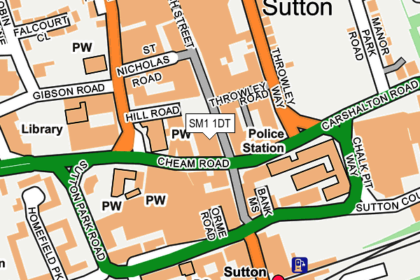 SM1 1DT map - OS OpenMap – Local (Ordnance Survey) SM1 1DT map - OS OpenMap – Local (Ordnance Survey)