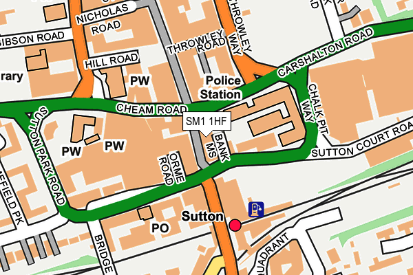 SM1 1HF map - OS OpenMap – Local (Ordnance Survey) SM1 1HF map - OS OpenMap – Local (Ordnance Survey)