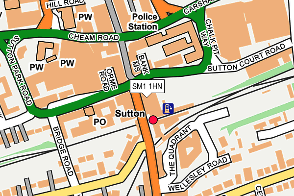 SM1 1HN map - OS OpenMap – Local (Ordnance Survey) SM1 1HN map - OS OpenMap – Local (Ordnance Survey)