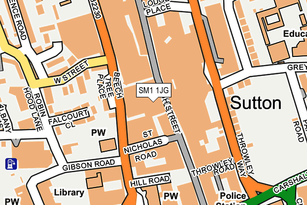 SM1 1JG map - OS OpenMap – Local (Ordnance Survey) SM1 1JG map - OS OpenMap – Local (Ordnance Survey)