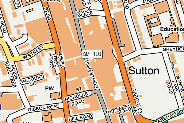 SM1 1LU map - OS OpenMap – Local (Ordnance Survey) SM1 1LU map - OS OpenMap – Local (Ordnance Survey)