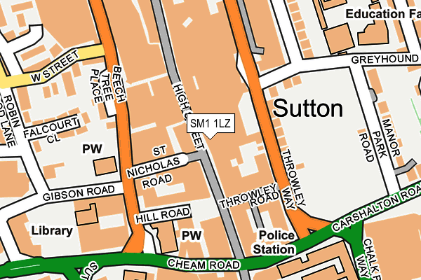 SM1 1LZ map - OS OpenMap – Local (Ordnance Survey) SM1 1LZ map - OS OpenMap – Local (Ordnance Survey)